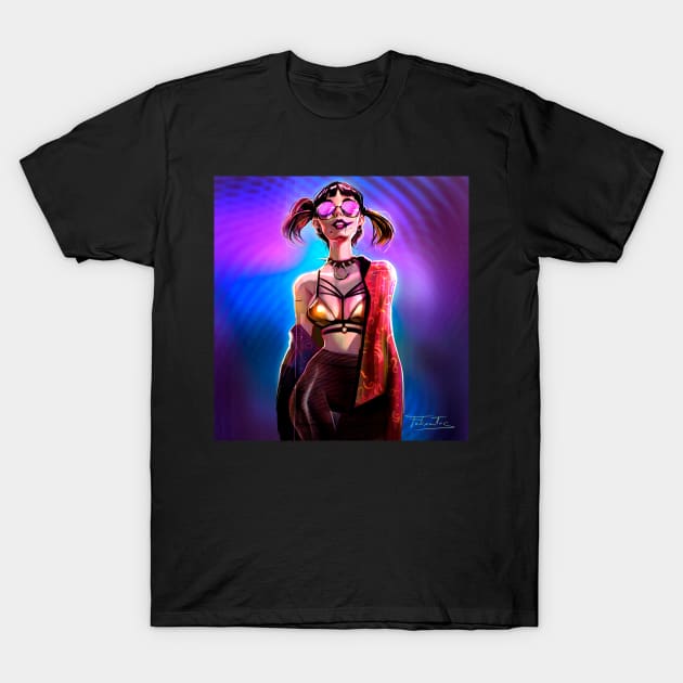 Cyber punk girl T-Shirt by felixantosart